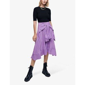 MAJE  Raprinode Trompe L’Oeil  Midi Dress Size Small Women in Lilac  ($372)